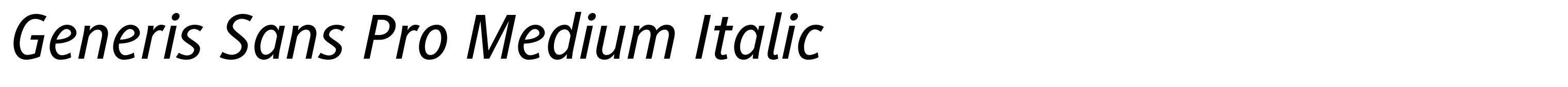 Generis Sans Pro Medium Italic